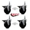 Service Caster 4 Inch Soft Rubber 10 MM Threaded Stem Caster Set with Brake SCC-TS20S414-SRS-PLB-M1015-4 - alternate 4